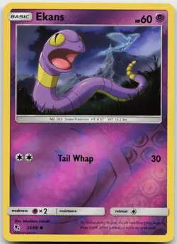 Ekans 26/68 Reverse Holo Pokemon Hidden Fates - NM - Image 1