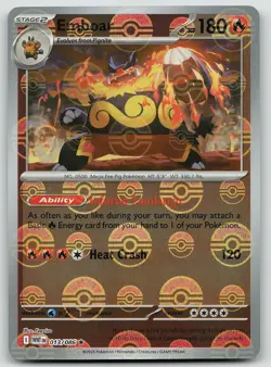Pokemon Emboar (Poke Ball Pattern) 013/086 White Flare Rare Holo NM - Image 1