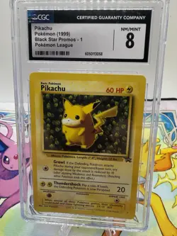 1999 Pokemon Wizards Black Star Promos Pikachu #1 CGC 8 NM/MINT - Image 1