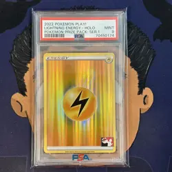 PSA 9 MINT 2022 Pokemon Prize Pack Series 1 LIGHTNING ENERGY Holo Low Pop - Image 2