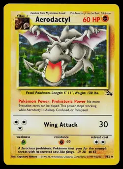 Pokemon Card - Aerodactyl Fossil 1/62 Holo Rare - Image 1