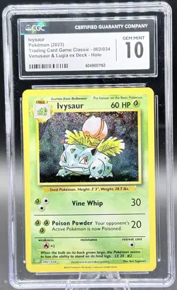 CGC 10 Mint Ivysaur #002 Pokemon Trading Card Game Classic Venusaur Lugia Deck - Image 1