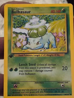 Pokemon TCG Bulbasaur 1995 44/102 1st Edition Shadowless - Image 1