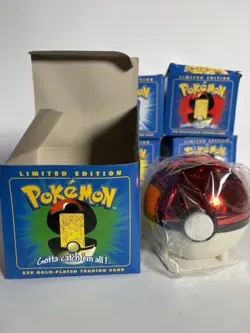 Pokemon 23K Gold-Plated Limited Edition Trading Card Set of 6 w/ Boxes COA - Image 3