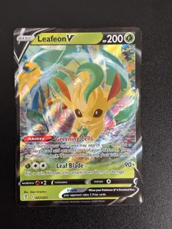 Pokemon TCG Leafeon v Evolving Skies Holo Ultra Rare Card 007/203 - Image 1