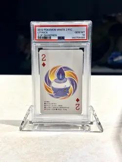 PSA 10 - 2012 POKEMON WHITE 2 PLAYING CARDS 2 OF DIAMONDS LITWICK - Image 1
