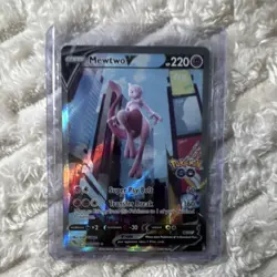 Pokemon Go Mewtwo v Full Art Holo Ultra Rare Card 072/078 Pokemon TCG - Image 1