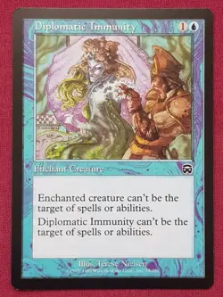 Magic The Gathering MERCADIAN MASQUES DIPLOMATIC IMMUNITY blue card MTG - Image 1
