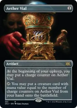 Aether Vial (Borderless) -Foil Medium Play MTG Double Masters 2022 - Image 1