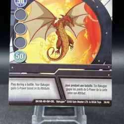 Blaze 36/48 BA168-AB-SM-GBL Blue Ability Bakugan Battle Brawlers Card - Image 2