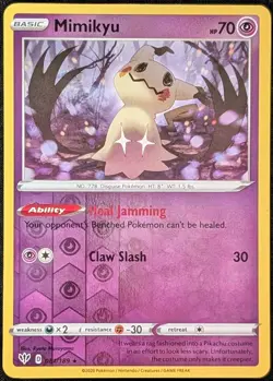 Mimikyu 081/189 Swsh03: Darkness Ablaze Reverse Holo Pokemon Card NM - Image 1