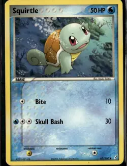 Squirtle 063/100 Common Crystal Guardians 63/100 Water Pokemon Card - Image 1