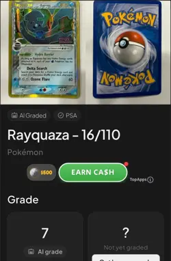 Pokemon TCG Rayquaza (Delta Species) 16/110 Holon Phantoms Reverse Holo Rare LP - Image 3