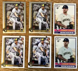 Connor Thomas Rookie Card Lot of 6 Topps Chrome Update RC Milwaukee Brewers - Image 1