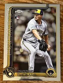 Connor Thomas Rookie Card Lot of 6 Topps Chrome Update RC Milwaukee Brewers - Image 2