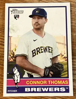 Connor Thomas Rookie Card Lot of 6 Topps Chrome Update RC Milwaukee Brewers - Image 4