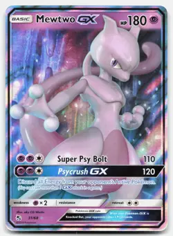 Mewtwo GX - NM Near Mint - HIF Hidden Fates # 31 - PKMN Pokemon Card - Image 1