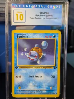 CGC Pristine 10 Squirtle 68/82 1st Edition Team Rocket Regular - Image 1