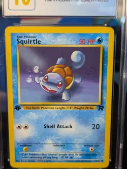 CGC Pristine 10 Squirtle 68/82 1st Edition Team Rocket Regular - Image 3