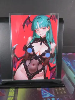 Morrigan Aensland Darkstalkers Custom Art Card NM Anime Game Waifu Collectible - Image 1