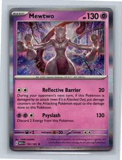 Mewtwo Holo 150/165 SV: Scarlet & Violet 151 Rare NM - Image 1