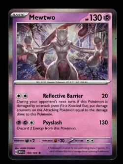 Mewtwo 150/165 Holo 151 Rare 2023 Pokemon LP - Image 1