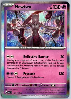 Mewtwo 150/165 HOLO Rare 151 Pokemon NM - Image 1