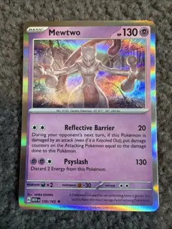 Pokemon TCG Mewtwo Scarlet & Violet-151 150/165 Holo Holo Rare - Image 3