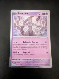 Mewtwo Holo Pokemon Card 150/165 Sv: Scarlet & Violet 151 - Image 1