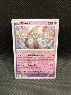 Pokemon TCG Mewtwo 150/165 Scarlet & Violet 151 Reverse Holo Rare NM - Image 1