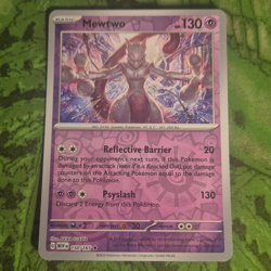 Pokemon TCG Mewtwo 150/165 Scarlet & Violet 151 Reverse Holo Rare - Image 1