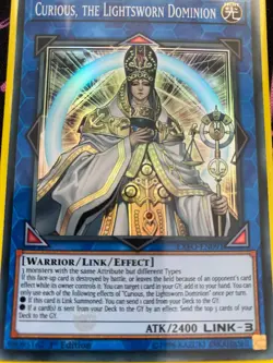 Yugioh Curious, The Lightsworn Dominion EXFO-EN091 Super Rare 1st Ed NM - Image 1
