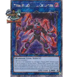 Yugioh! 1x Xtra HERO Cross Crusader RA04-EN076 Platinum Secret Rare 1st Ed NM - Image 1