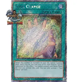 Yugioh! 1x Soul Charge RA04-EN222 Platinum Secret Rare 1st Ed NM - Image 1