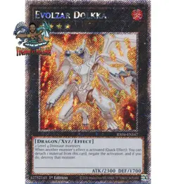Yugioh! 1x Evolzar Dolkka RA04-EN167 Platinum Secret Rare 1st Ed NM - Image 1