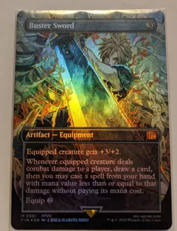 MTG English Magic Card Near Mint FOIL Borderless BUSTER SWORD from Final Fantasy - Image 2