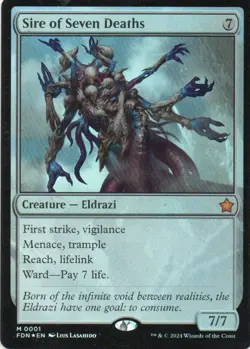 MTG: Foundations: Foil Sire of Seven Deaths: Lightly Played Condition - Image 1