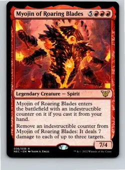Magic the Gathering Myojin of Roaring Blades Commander Kamigawa Neon Dynasty MTG - Image 1