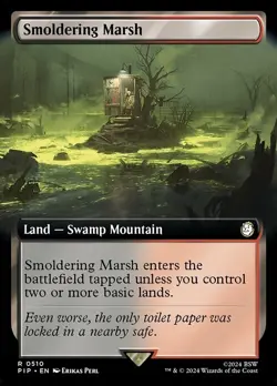 Smoldering Marsh Extended Art Foil - PIP 0510 - NM - MTG Magic - Image 1