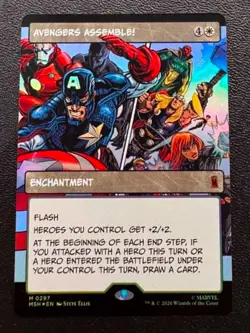 🌈 FOIL - Avengers Assemble! (Borderless) (0297) 297 Marvel Super Heroes NM - Image 1