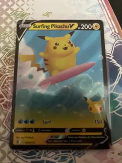NM! Surfing Pikachu V (008/025) Celebrations 25th Anniversary Pokemon Card! - Image 1