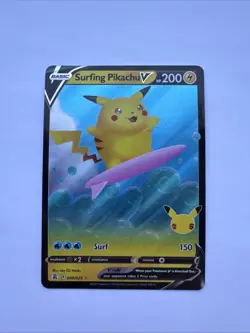 Surfing Pikachu V 008/025 Celebrations - Pokemon Card - NM - Image 1