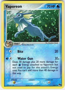 Pokemon Vaporeon 6/17 Rare POP Series 3 Pokemon Holo Near Mint - Image 1