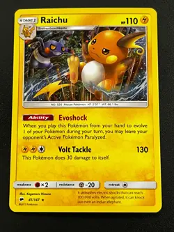 Raichu 41/147 - Burning Shadows Exclusive Cosmos Holo Rare Pokemon TCG Card LP - Image 1