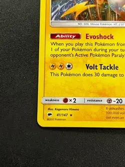 Raichu 41/147 - Burning Shadows Exclusive Cosmos Holo Rare Pokemon TCG Card LP - Image 2