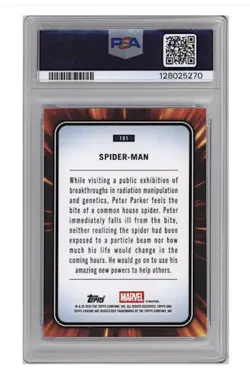 2025 Topps chrome Marvel spiderman sapphire psa 9 - Image 2
