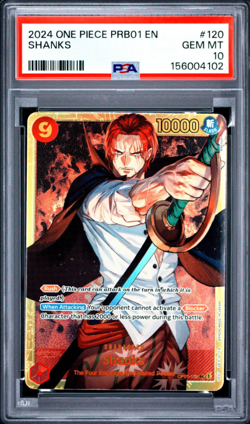2024 ONE PIECE PRB01-PREMIUM BOOSTER -ONE PIECE CARD THE BEST- SHANKS PSA 10 - Image 1