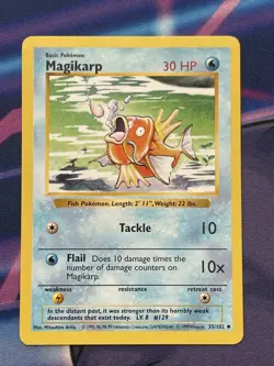 Magikarp 35/102 Shadowless Base Set Pokemon Card WOTC 1999 NM Vintage Rare - Image 1