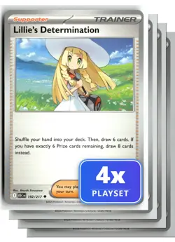 Playset of 4 Lillie's Determination 192/217 Uncommon Ascended Heroes Pokemon NM - Image 1