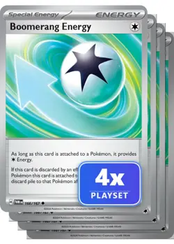 Playset of 4 Boomerang Energy 166/167 Uncommon Twilight Masquerade Pokemon NM/M - Image 1